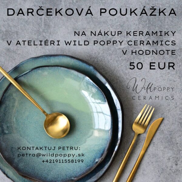 Darčeková poukážka na nákup keramiky v hodnote 50 EUR