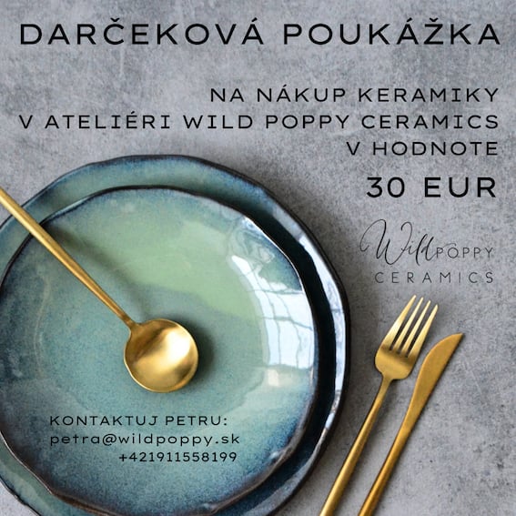 Darčeková poukážka na nákup keramiky v hodnote 30 EUR